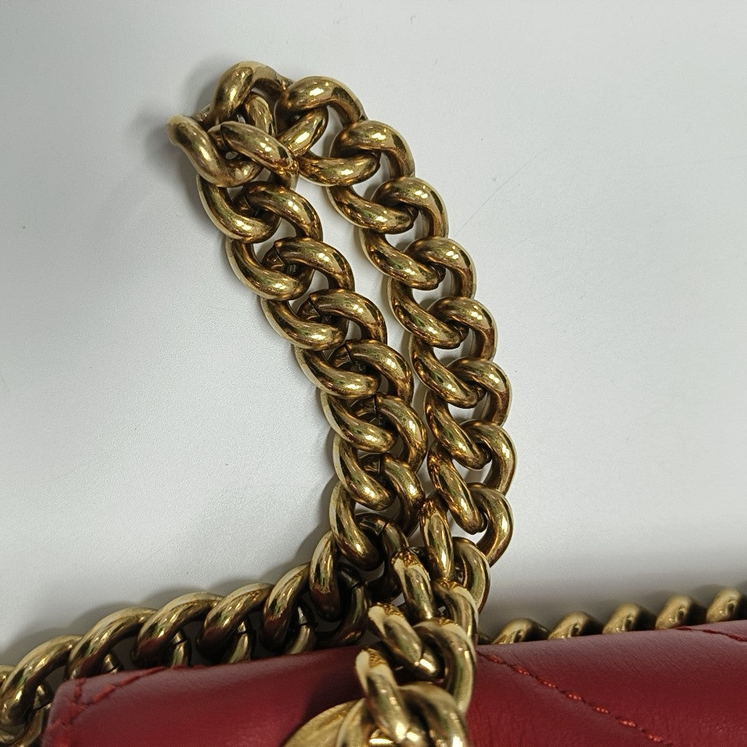 GG Marmont Small Quilted Calfskin Red