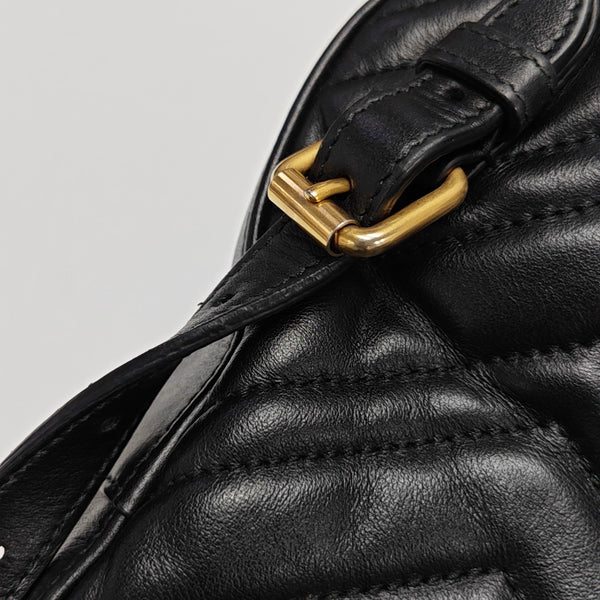 Quilted Calfskin Backpack Black