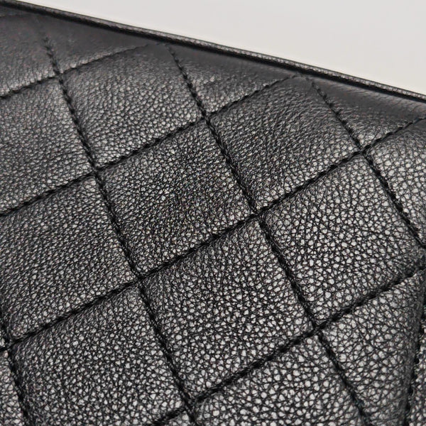 LABEL CLICK Medium Quilted Calfskin Black