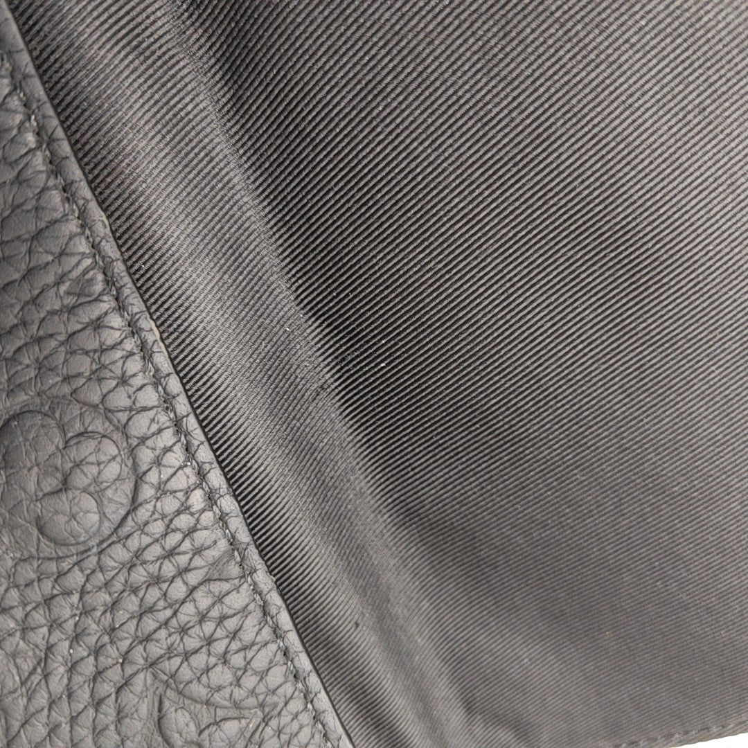 S LOCK Monogram Calfskin Black