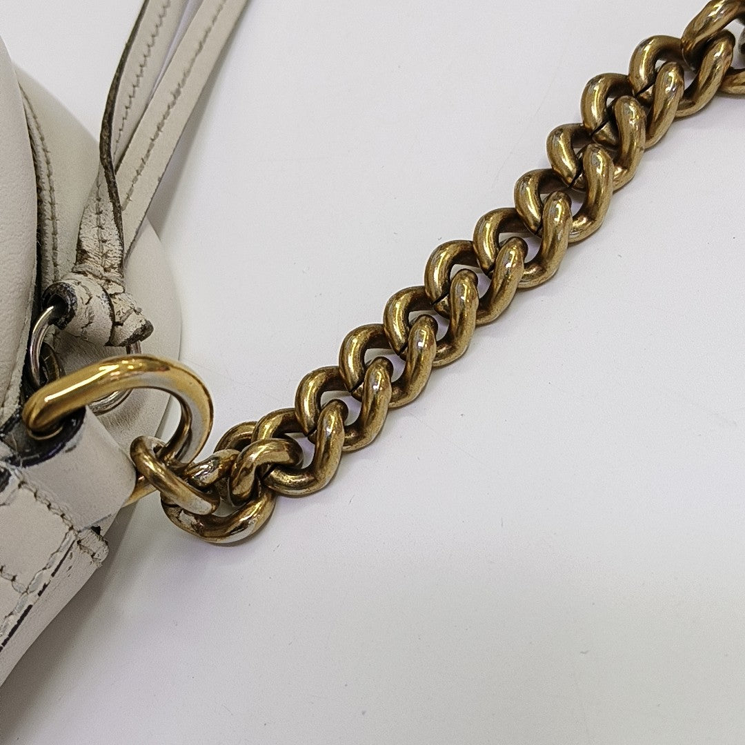 GG Marmont Small Quilted Calfskin White