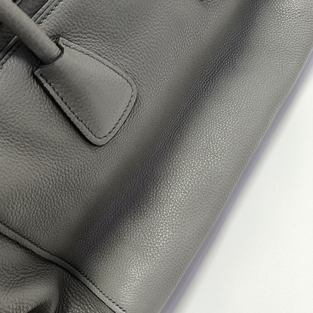 Leather Tote Bag Gray