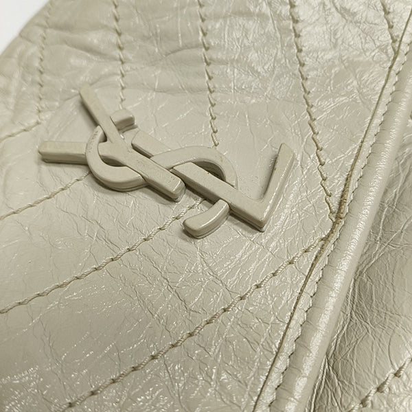 NIKI Small Chevron Calfskin White