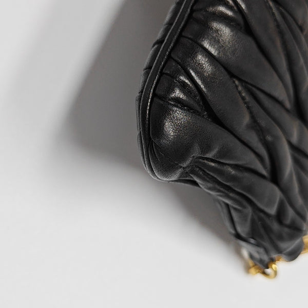 Quilted Lambskin Shoulder Bag Black