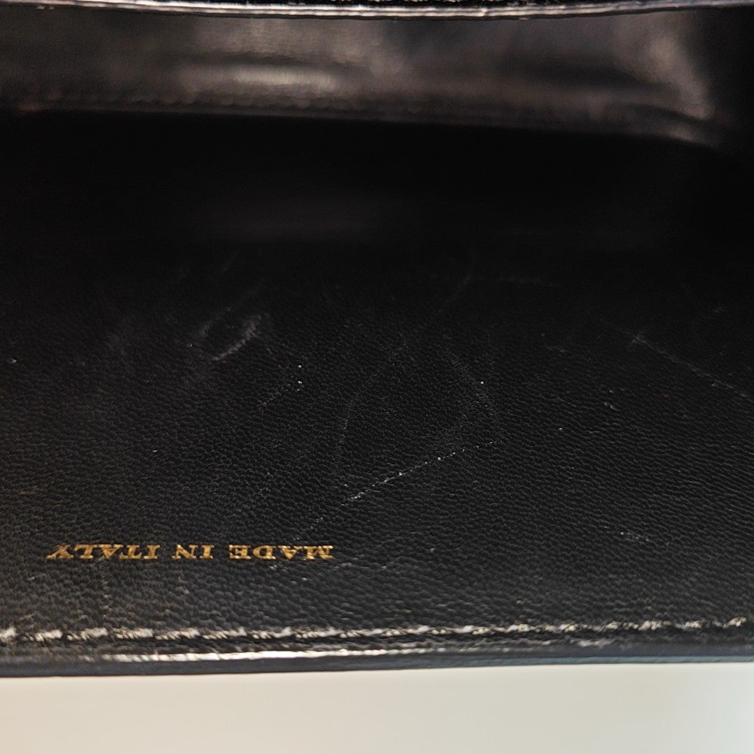 Square Stone Calfskin Black