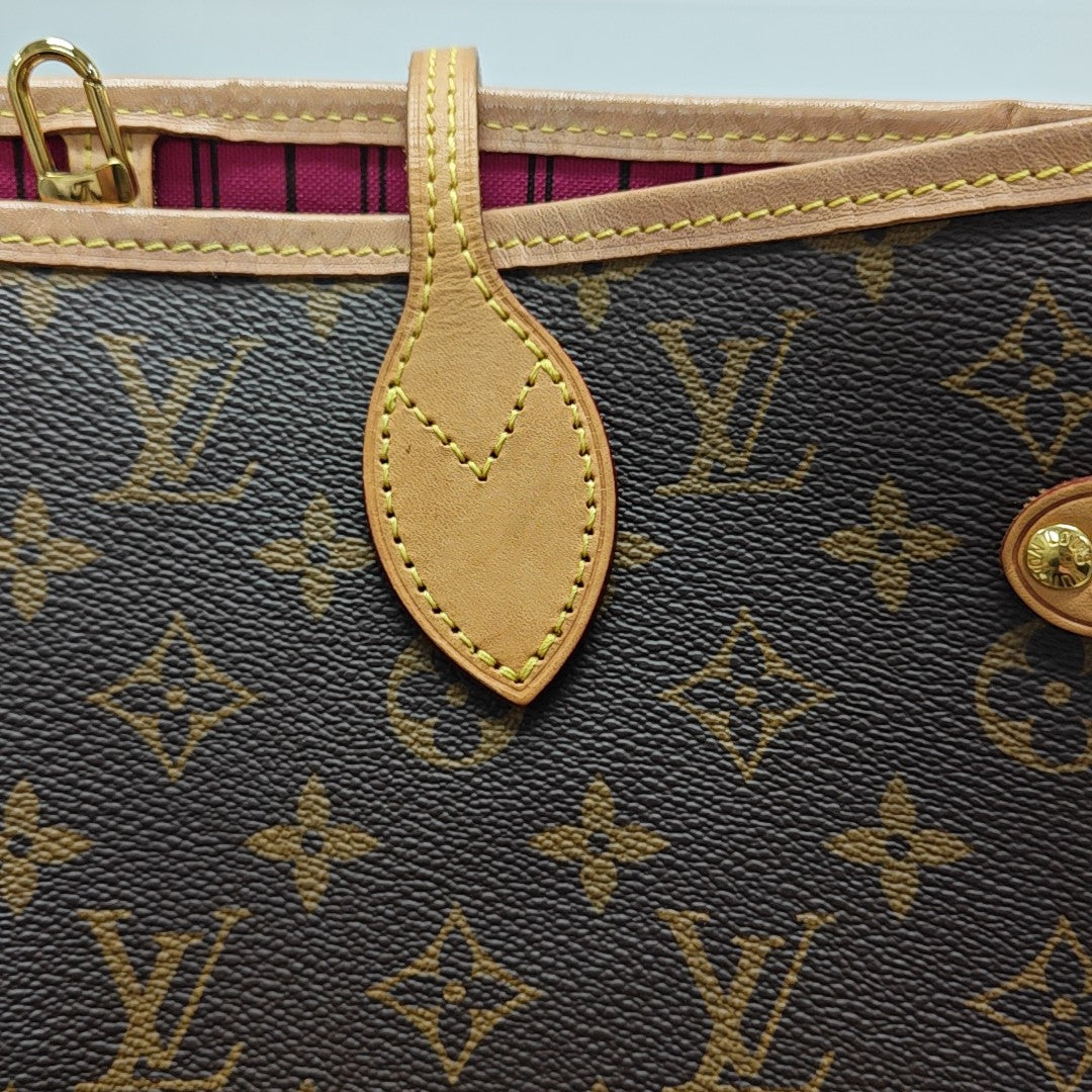 NEVERFULL MM Monogram Coated Canvas Brown