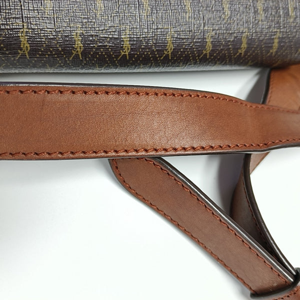 Coated Canvas Crossbody Bag Brown