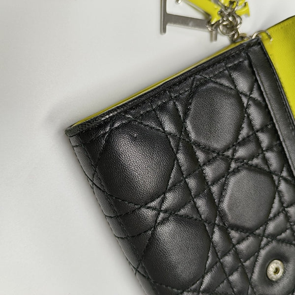 Lady Dior Small Cannage Lambskin Black Wallet