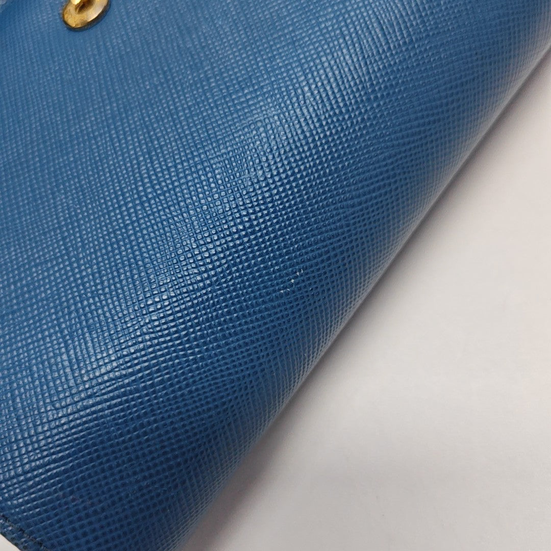 Saffiano Calfskin Card Holder Blue