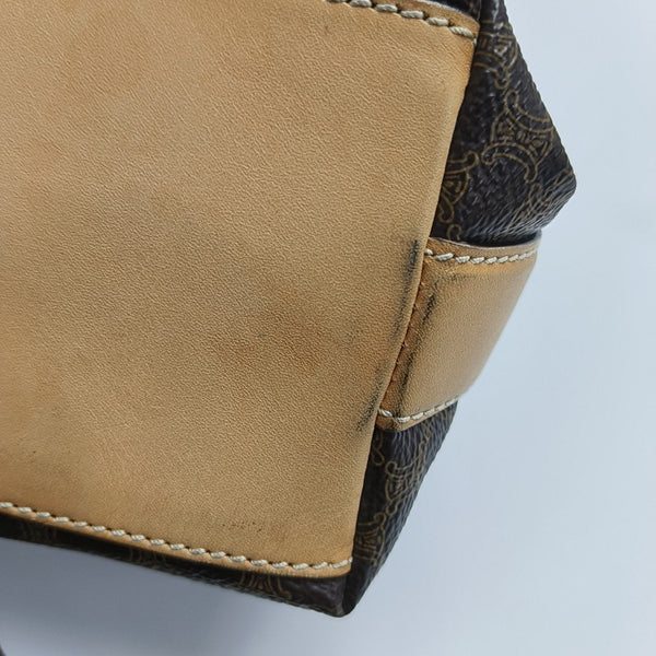 Coated Canvas Shoulder Bag Brown
