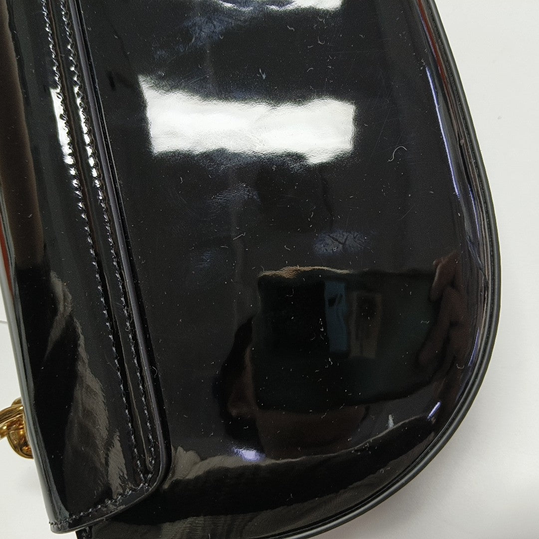 TRIOMPHE Small Patent Calfskin Black