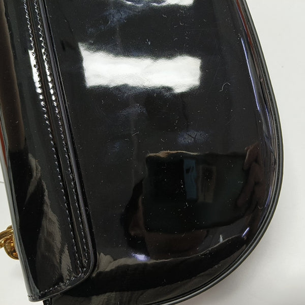 TRIOMPHE Small Patent Calfskin Black
