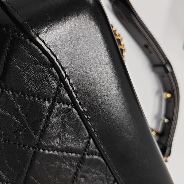 GABRIELLE Small Quilted Calfskin Black
