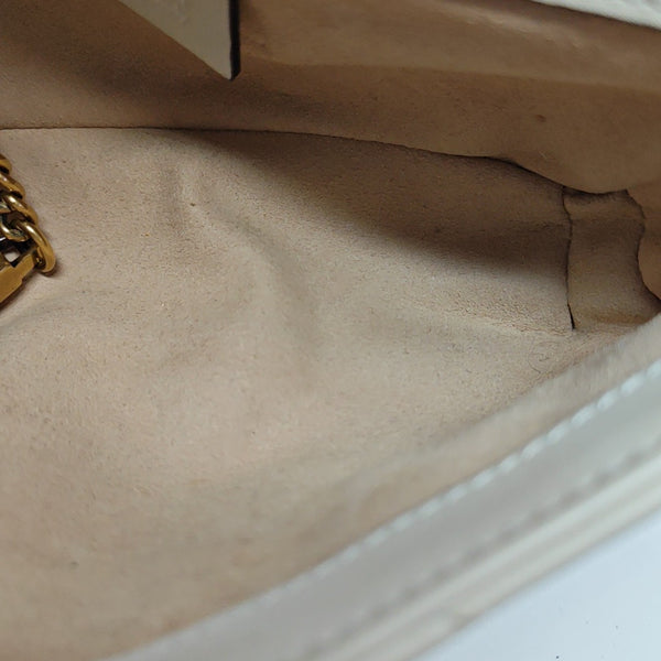 GG Marmont Mini Quilted Calfskin White