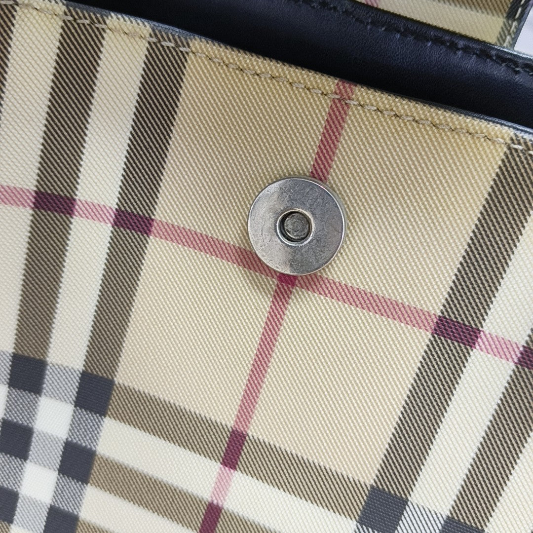 Coated Canvas Top Handle Bag Beige