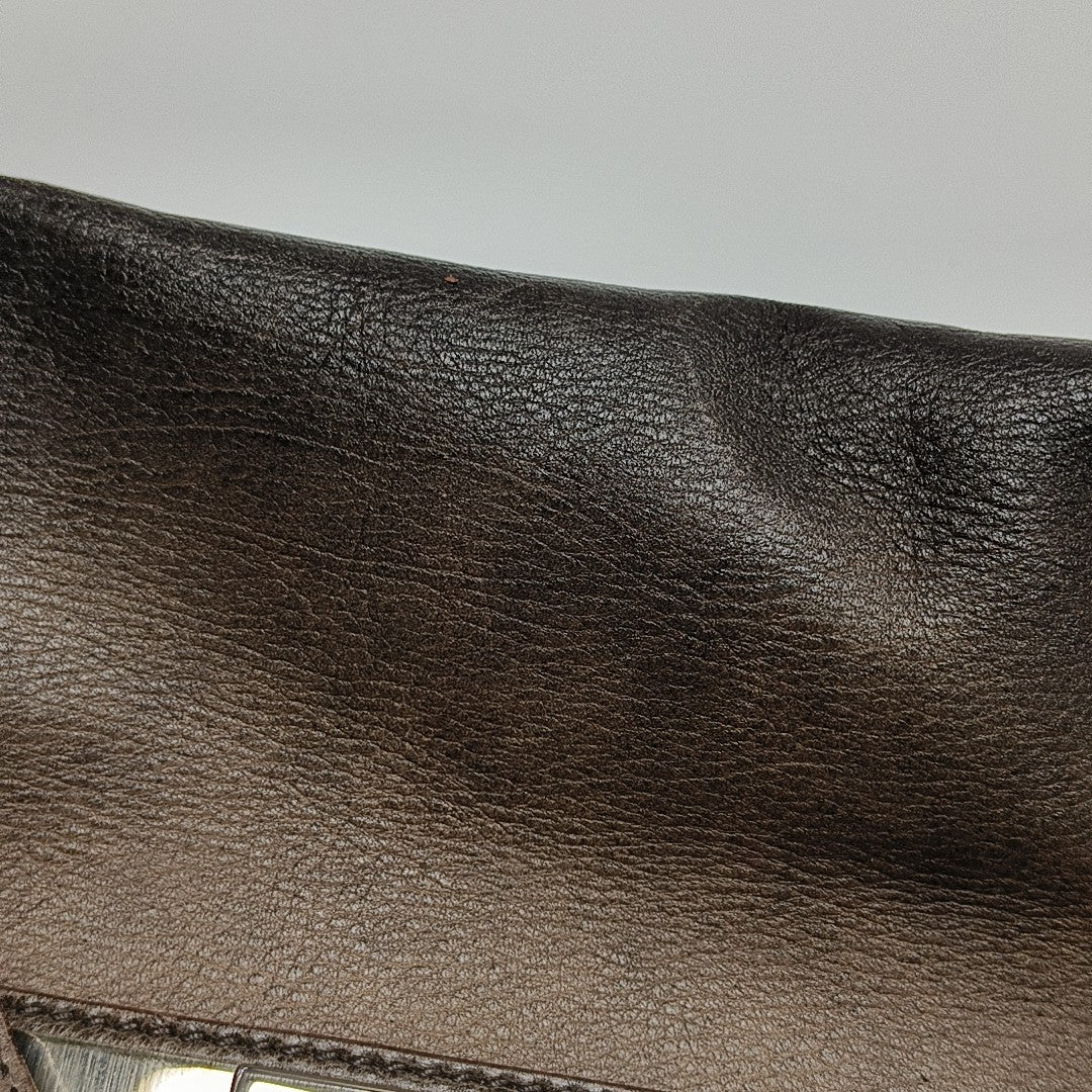 Calfskin Top Handle Bag Brown