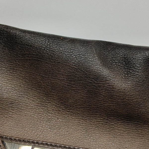 Calfskin Top Handle Bag Brown