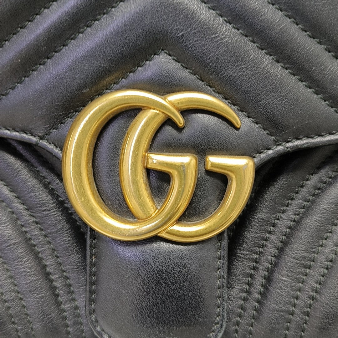 GG Marmont Medium Quilted Calfskin Black