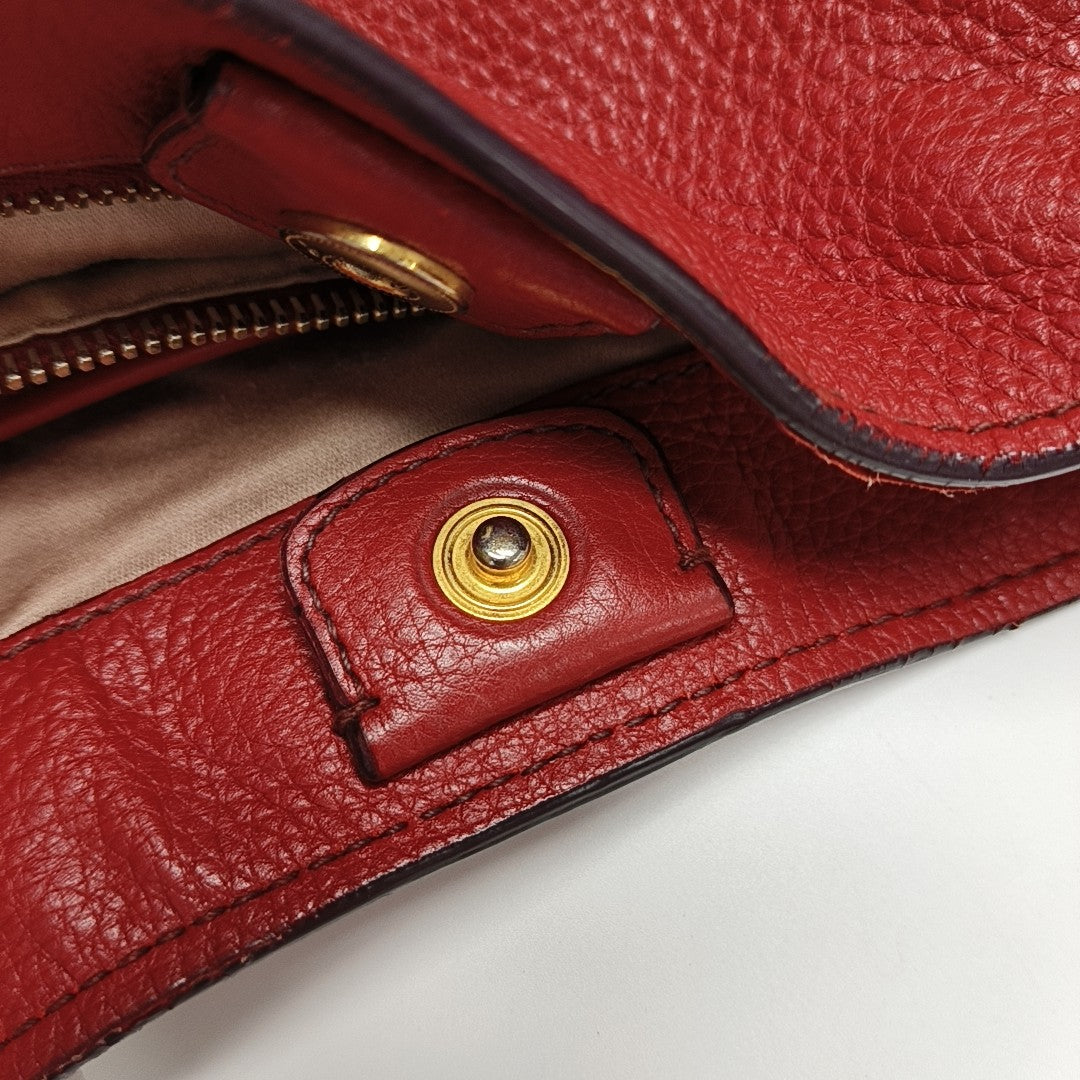 Calfskin Top Handle Bag Red