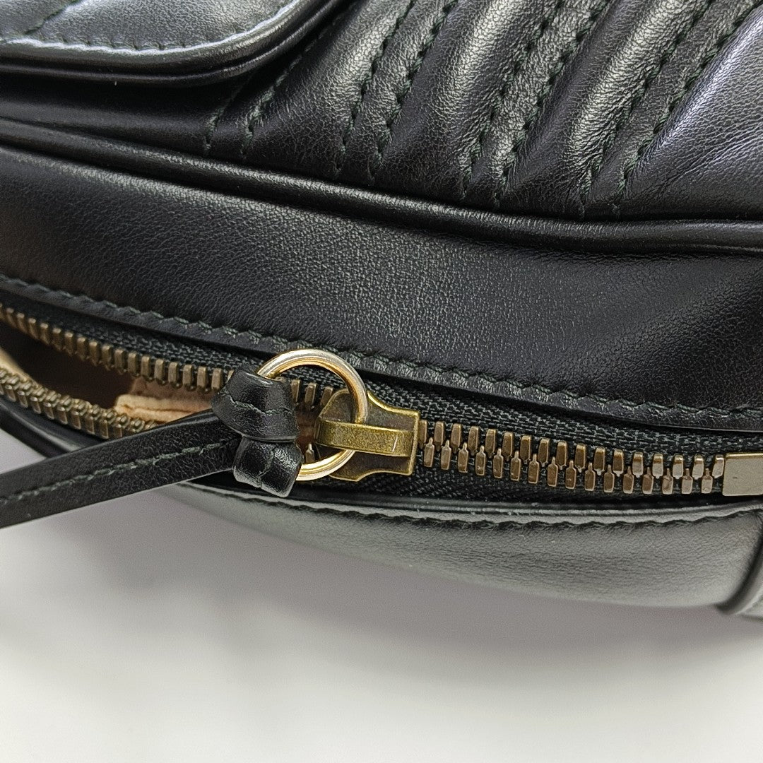 Authenticated pre-owned  GG Marmont Quilted Calfskin Black - Shoulder Bag at Looply