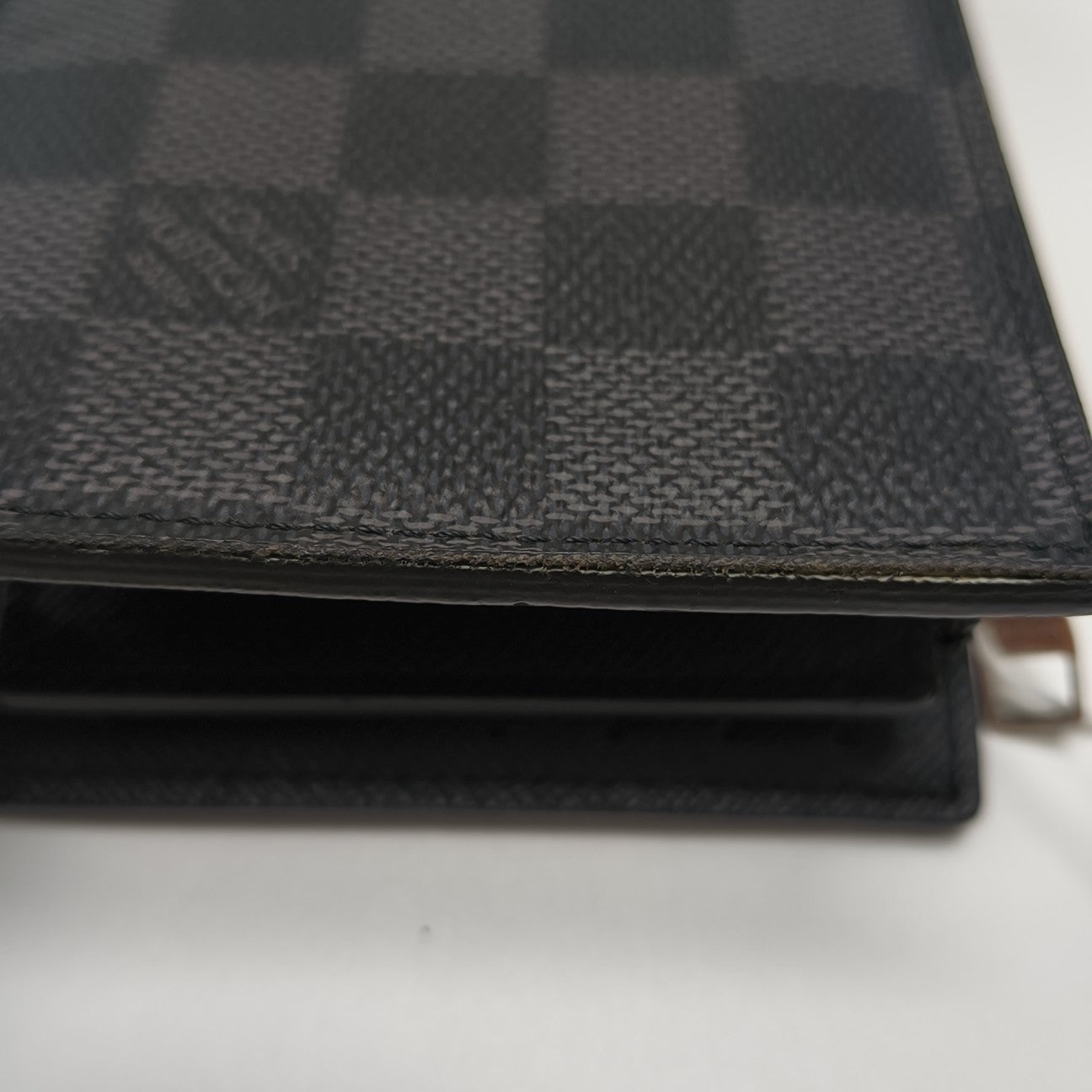 AMERIGO Damier Graphite Coated Canvas Gray Wallet