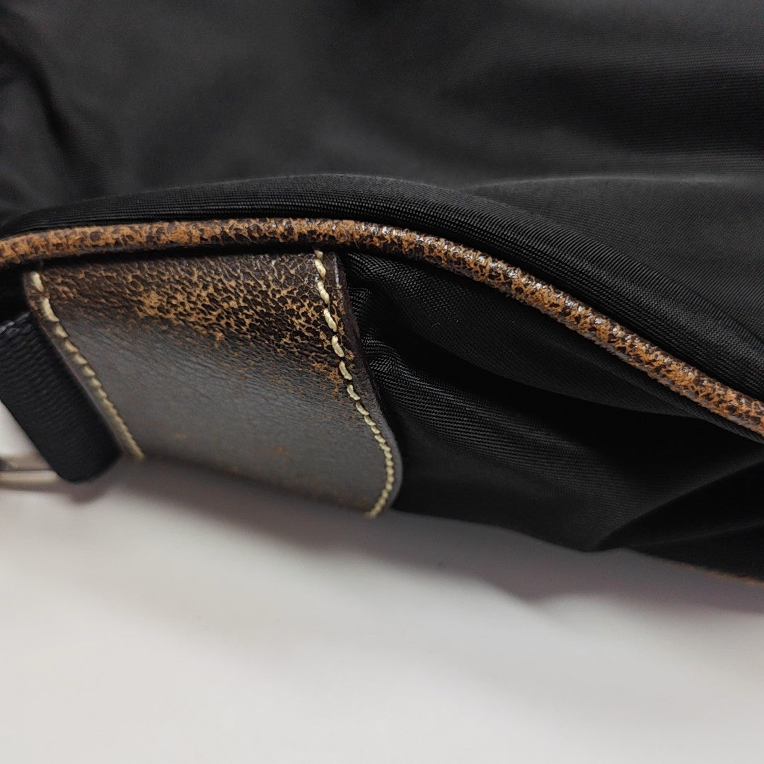 Nylon Top Handle Bag Black