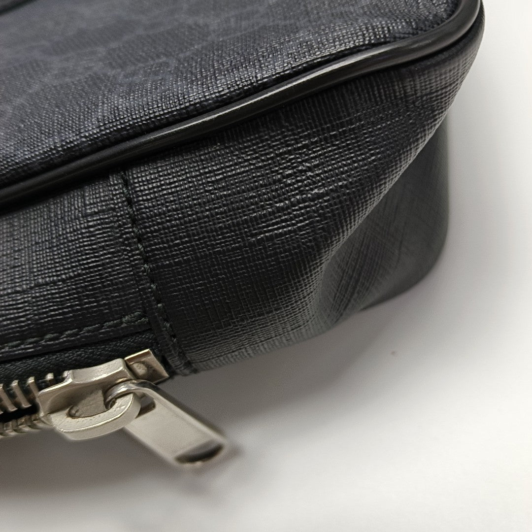Monogram Coated Canvas Shoulder Bag Black