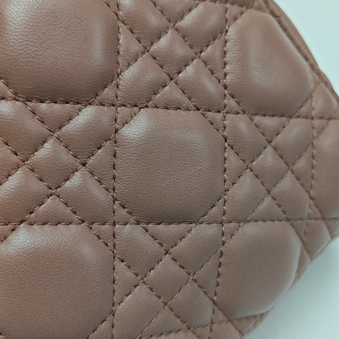 Lady Dior Small Cannage Lambskin Beige