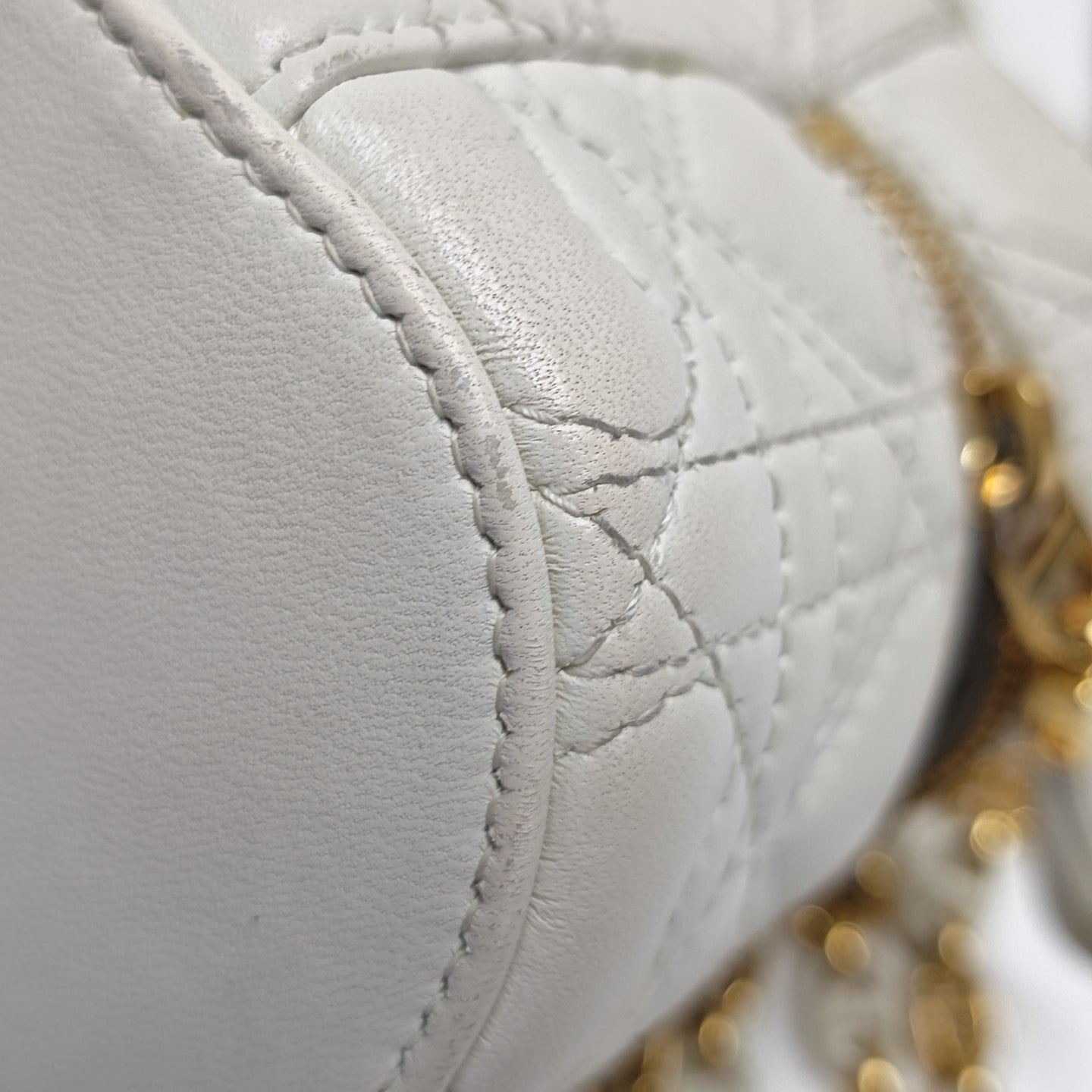 Dioramour Lady Dior Mini Cannage Lambskin White