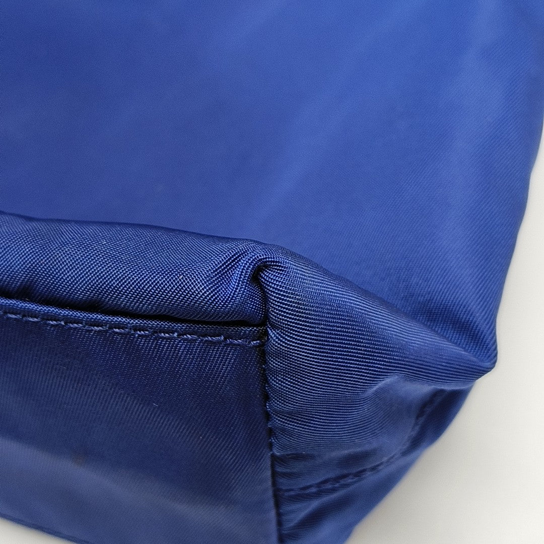 Nylon Top Handle Bag Blue