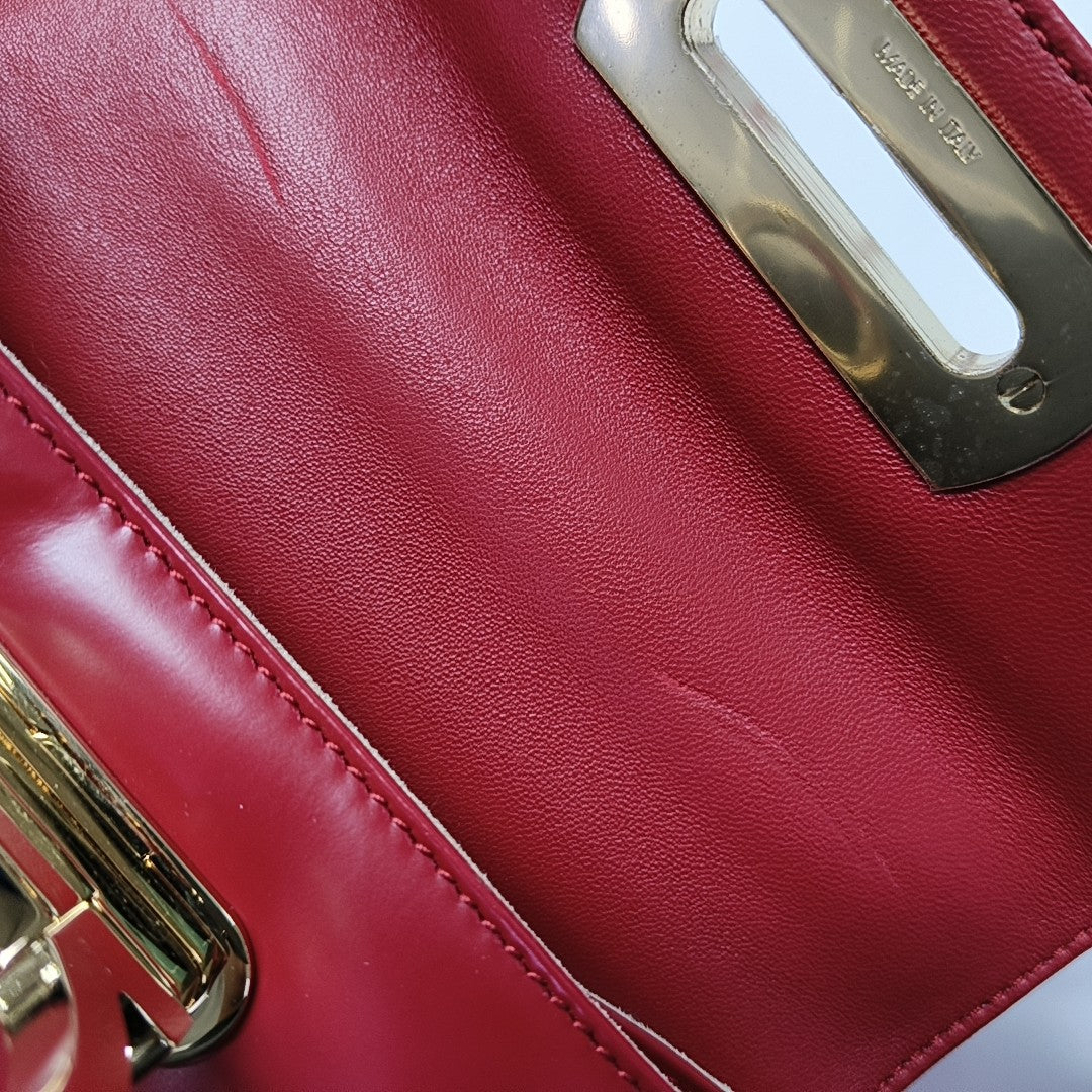Kelly Small Calfskin Red