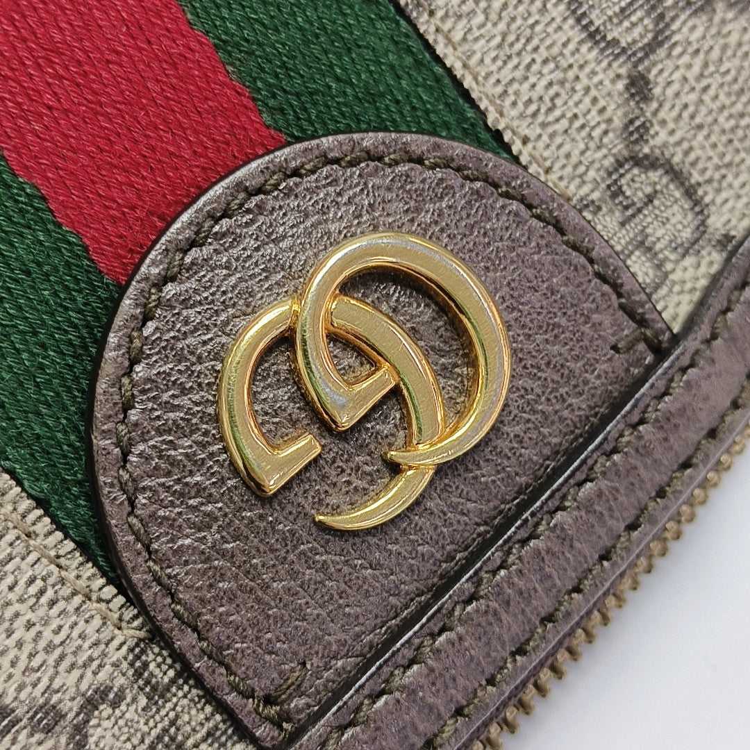 Ophidia Small Monogram Coated Canvas Beige