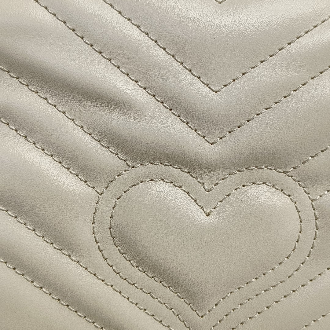 GG Marmont Mini Quilted Calfskin White