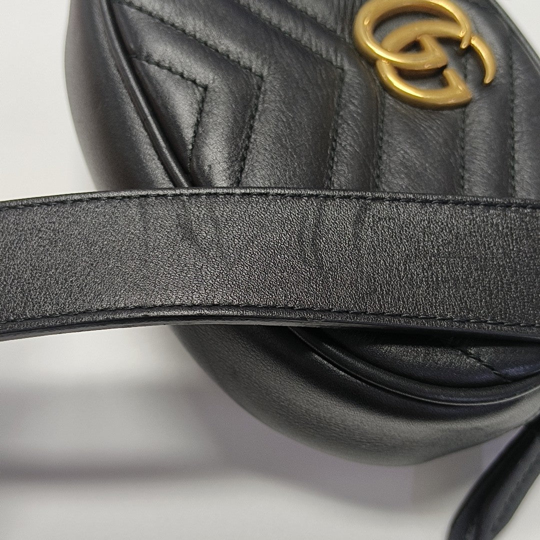 GG Marmont Super Mini Quilted Calfskin Black