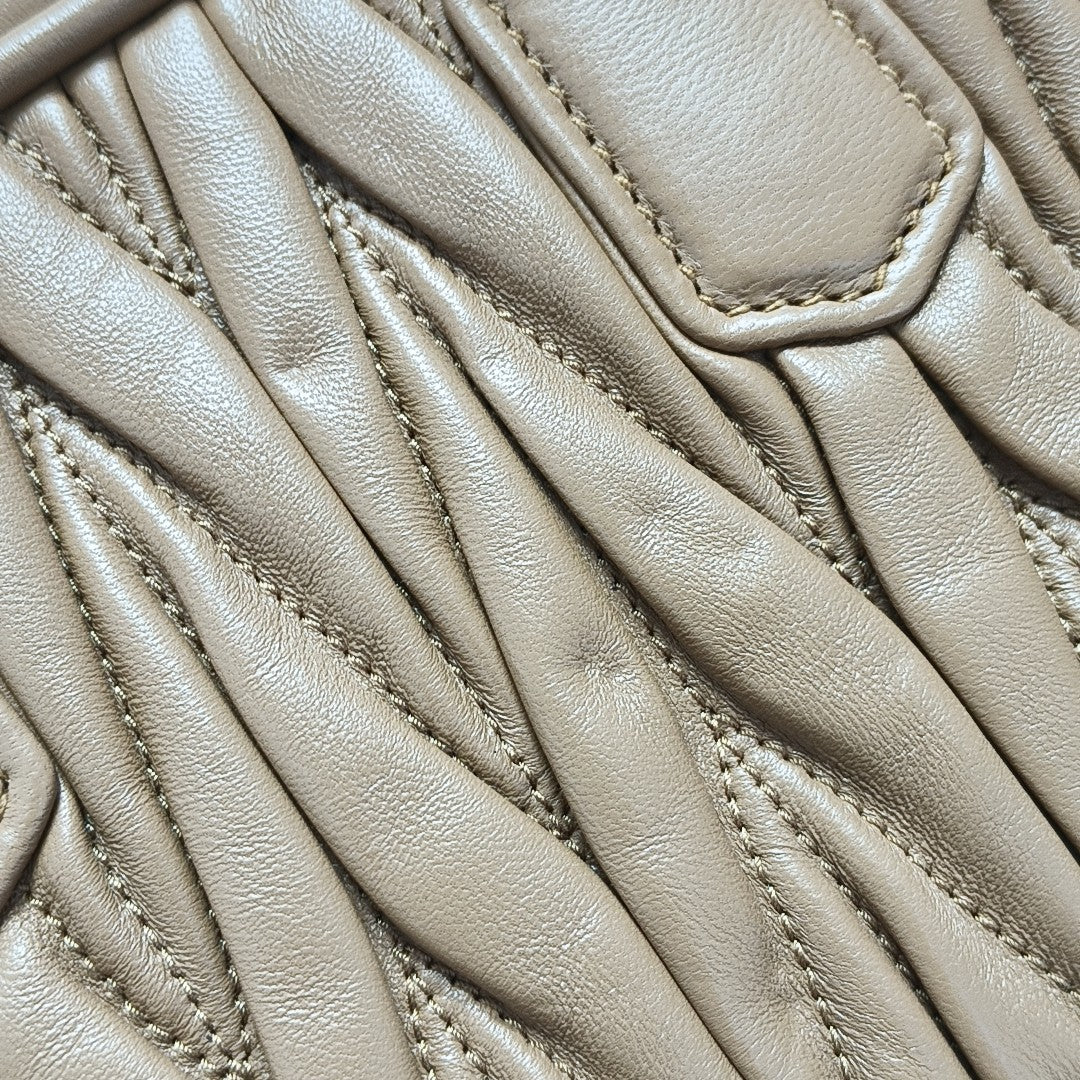 Arcadie Matelassé Small Quilted Lambskin Brown