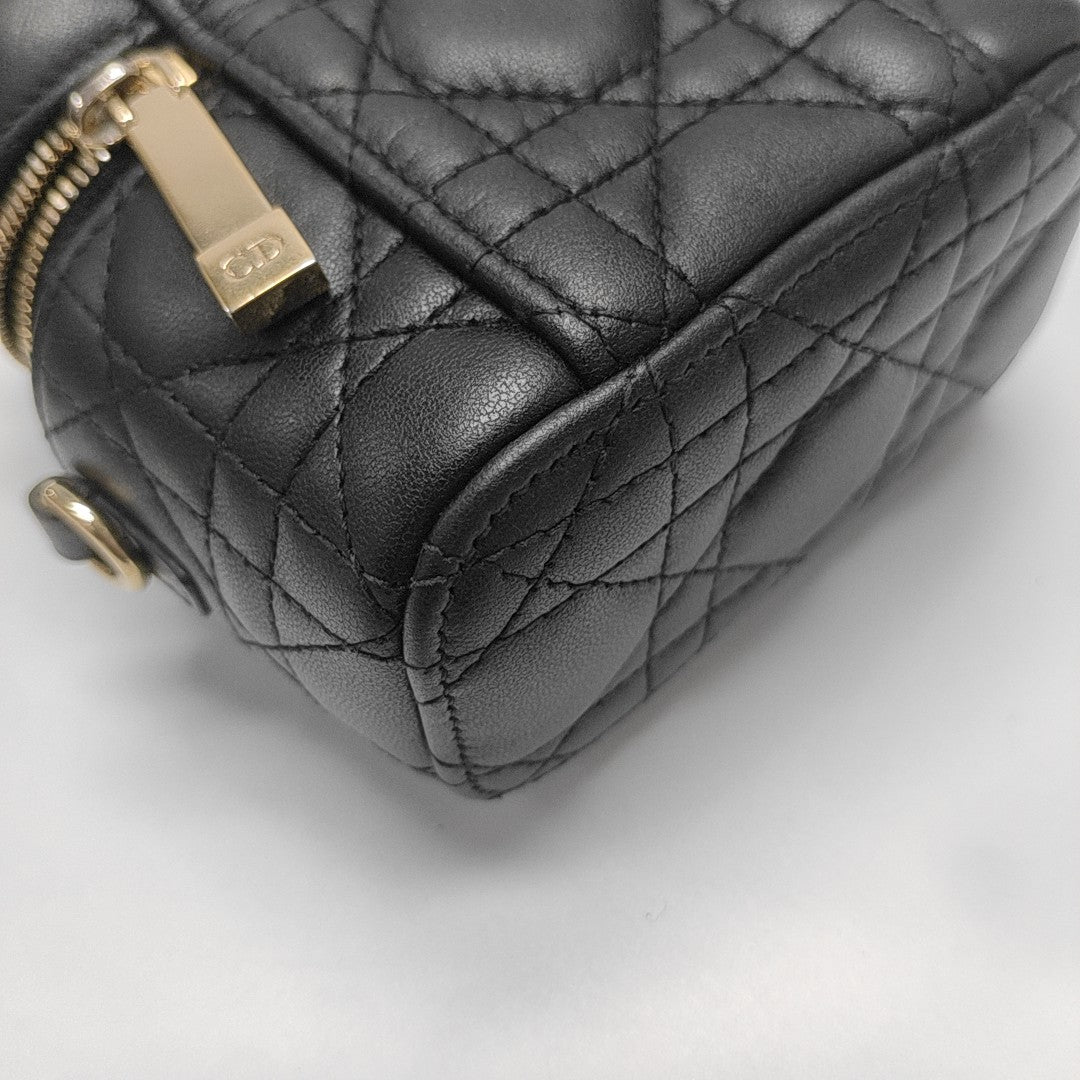 Lady Dior Super Mini Cannage Lambskin Black