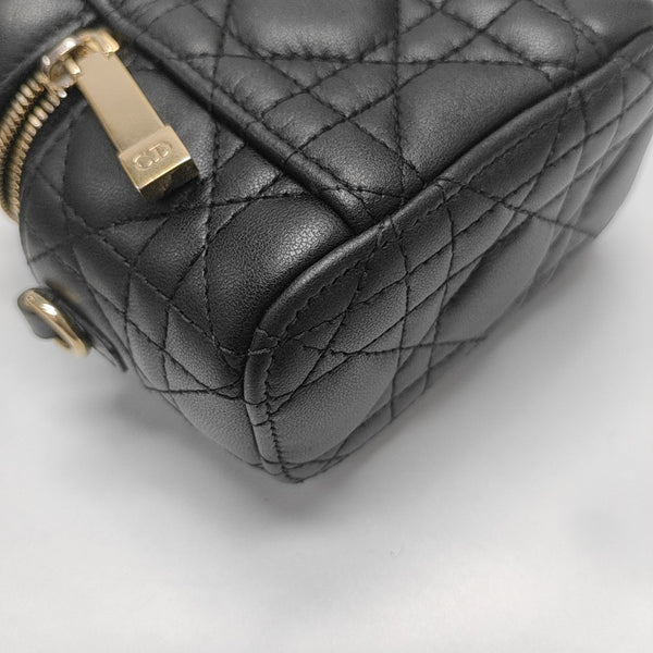 Lady Dior Super Mini Cannage Lambskin Black