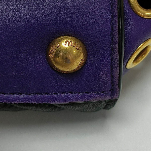 Zipper Wallet Quilted Lambskin Purple