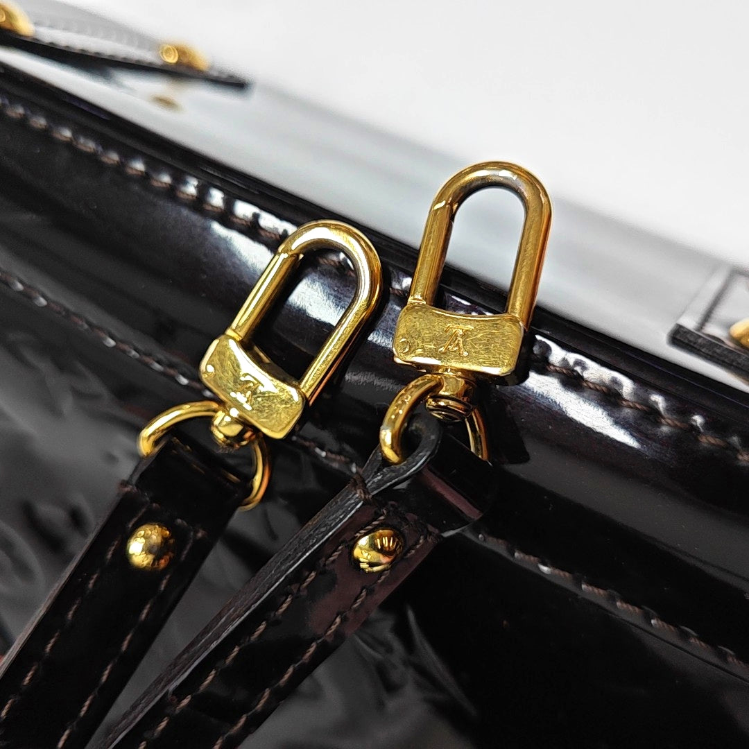 ALMA BB Monogram Patent Leather Brown