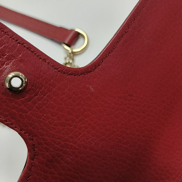 Interlocking G Small Calfskin Red