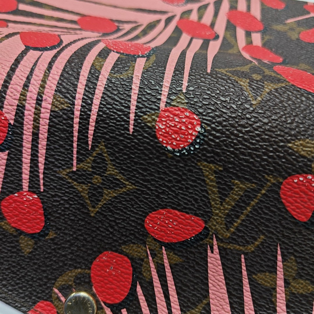 SARAH Monogram Coated Canvas Brown Wallet
