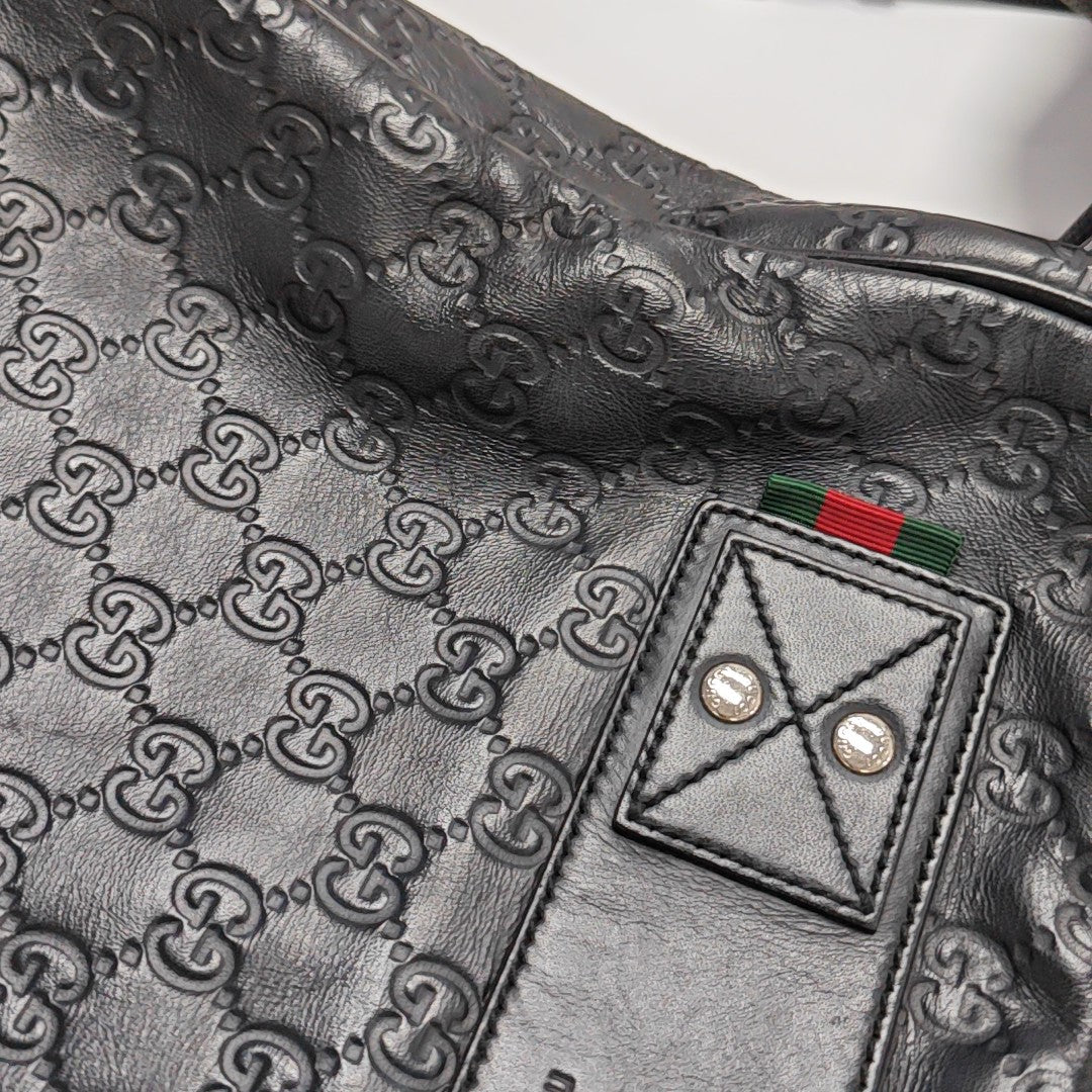 Monogram Calfskin Shoulder Bag Black