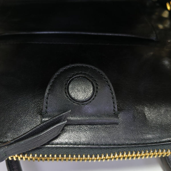 Zipper Wallet Quilted Lambskin Black