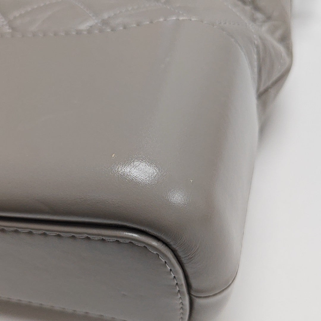 GABRIELLE Medium Quilted Calfskin Gray