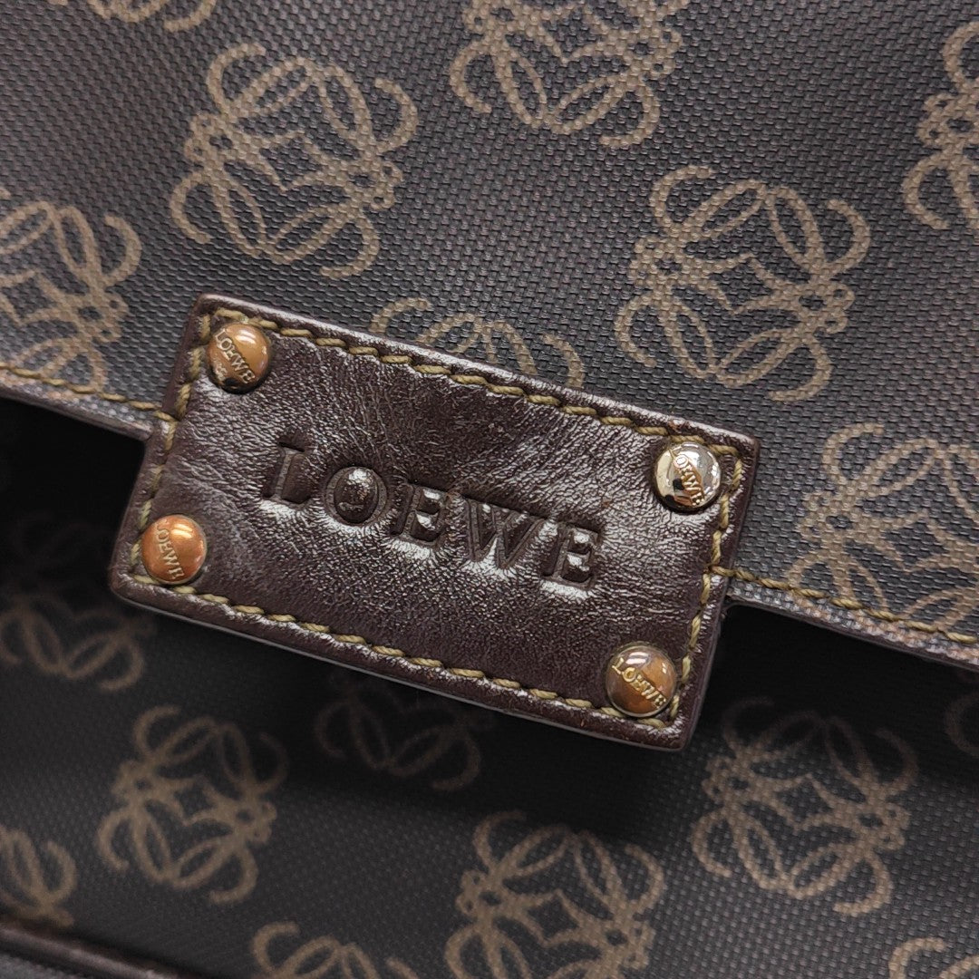Monogram Coated Canvas Shoulder Bag Black