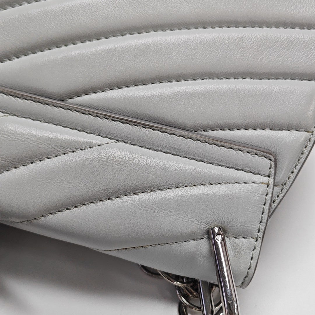 Drew Small Quilted Calfskin Blue