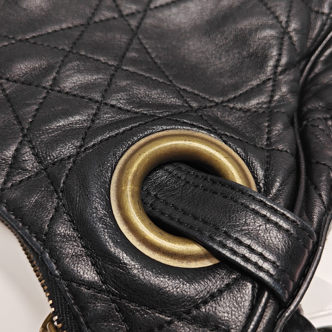 Cannage Lambskin Shoulder Bag Black