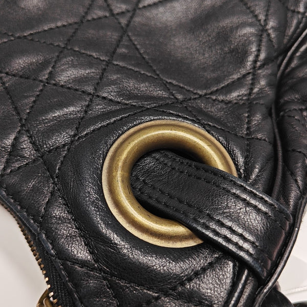 Cannage Lambskin Shoulder Bag Black