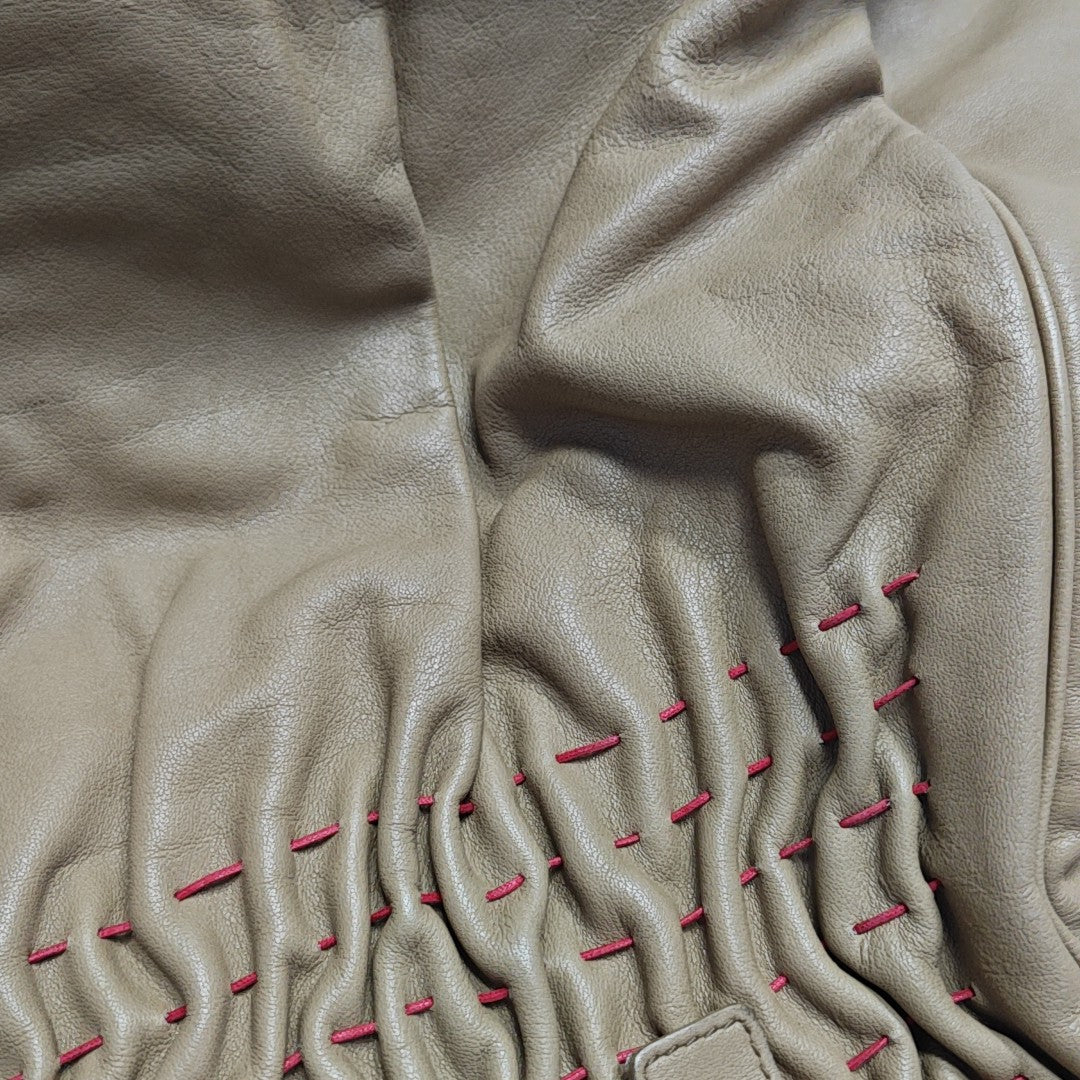 Quilted Calfskin Tote Bag Beige