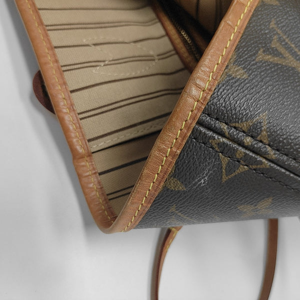 NEVERFULL MM Monogram Coated Canvas Brown
